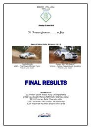 2010 Results - Bega Valley Rally