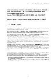 Compte rendu des mesures de terrain et prÃ©lÃ¨vements ... - Criirad