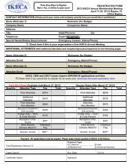 REGISTRATION FORM 2013 IKECA Annual Membership Meeting ...