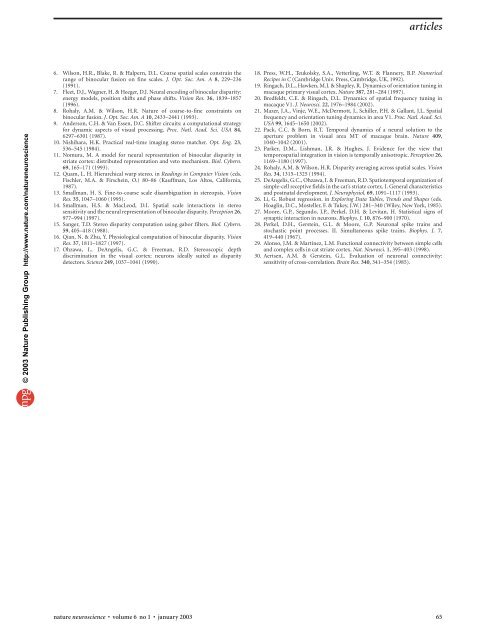 Stereoscopic depth processing in the visual cortex: a coarse-to-fine ...