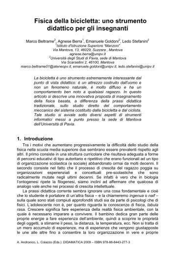 Fisica della bicicletta: uno strumento didattico per gli insegnanti