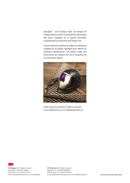Speedglas Catalogue Produit Download - 3M Belgique