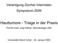 Hauttumore - Triage in der Praxis - Vereinigung Zuercher Internisten