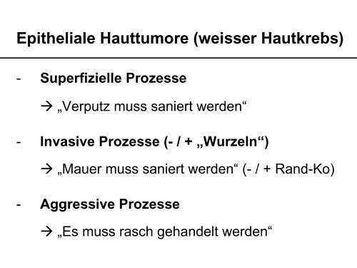 Hauttumore - Triage in der Praxis - Vereinigung Zuercher Internisten