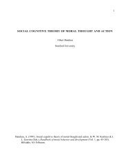 social cognitive theory of moral thought and action - Exordio