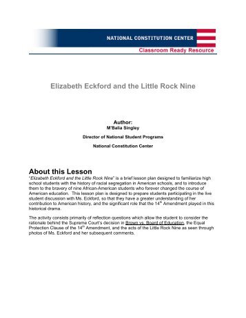 Elizabeth Eckford and the Little Rock Nine - National Constitution ...