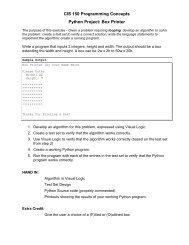CIS 260 C++ Programming - CIS Home Page