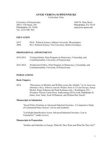 Curriculum Vitae Department of Political Science University of DIGITAL Magazine UW Madison Political Science Department