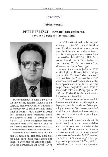 PETRU JELESCU - Revista Psihologie