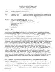 February 2013 Meeting Minutes - the New Mexico Board of Nursing