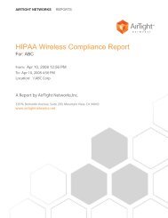 HIPAA Wireless Compliance Report - AirTight Networks