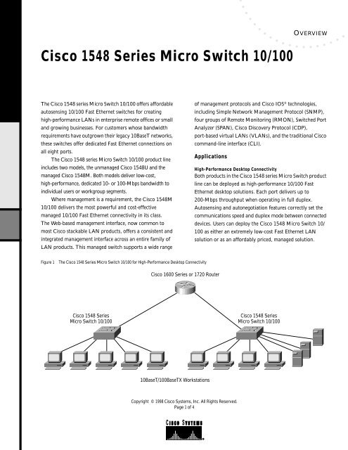 Cisco 1548 Series Micro Switch 10/100 - Optimum Data Inc.