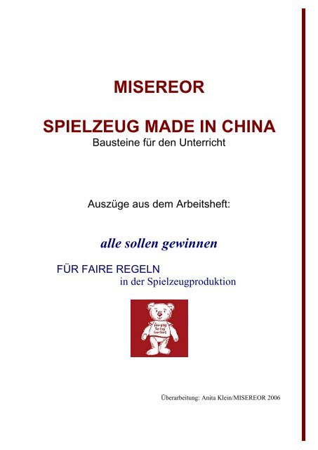 Spielzeug made in China - Werkstatt Ã–konomie