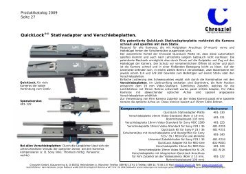 QuickLock®© Stativadapter und Verschiebeplatten. - Video Data