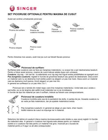 set picioruse optionale pentru masina de cusut - Dedeman