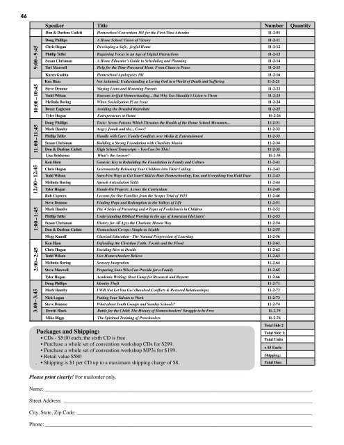 Convention Program - Christian Homeschool Association of ...