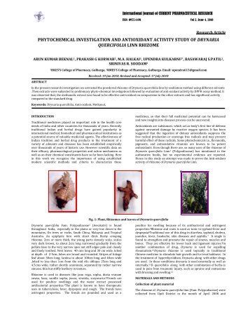 phytochemical investigation and antioxidant activity study of drynaria ...