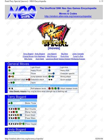 [moves] General Moves Terry Bogard Andy Bogard - Neo-Arcadia.com