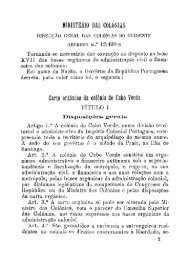 Carta OrgÃ¢nica da ColÃ³nia de Cabo Verde - O Governo dos Outros