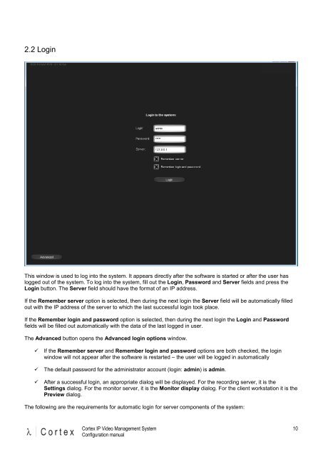 CORTEX- VMS Configuration manual - Qvis Security