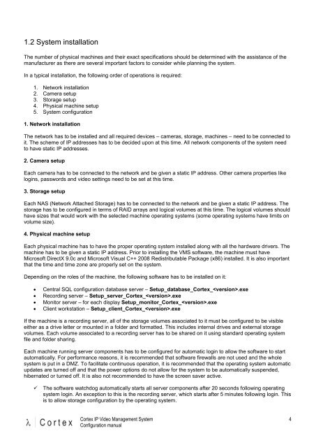 CORTEX- VMS Configuration manual - Qvis Security