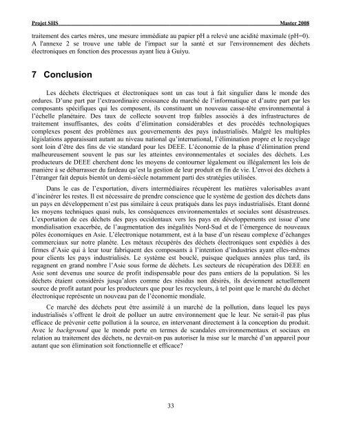 Les déchets et la mondialisation des déchets électroniques ... - CDH