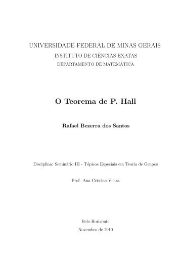 O Teorema de P. Hall - Universidade Federal de Minas Gerais