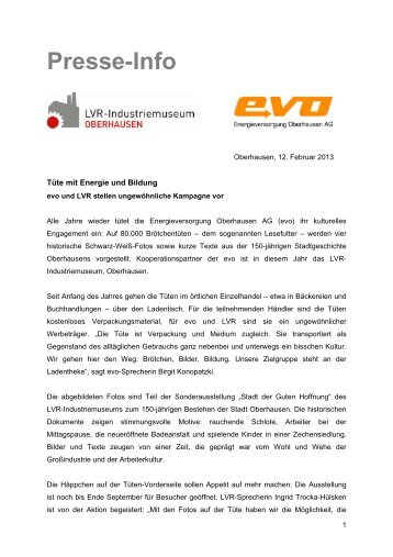 Lesefutter - EVO Energieversorgung Oberhausen AG