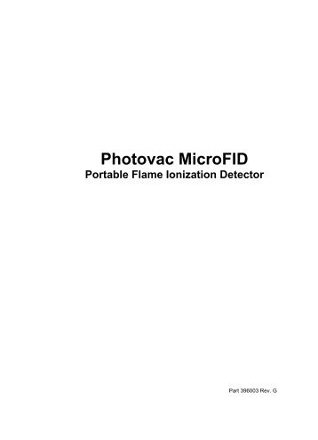 Photovac MicroFID Manual - RAECO