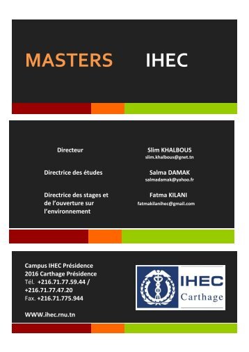 Master Recherche Finance - IHEC