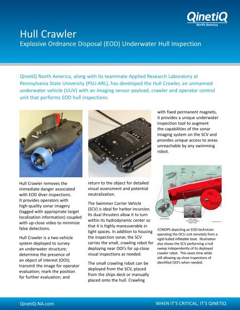 Hull Crawler Data Sheet - QinetiQ North America