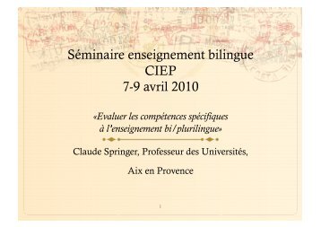 Evaluer les compétences spécifiques à l'enseignement bi/plurilingue