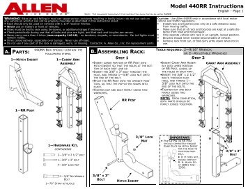 New 440RR Instructions - Allen Sports USA