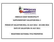 SUPP VAL ROLL 1 - Hibiscus Coast Municipality