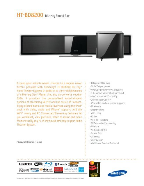 HT-BD8200 Blu-ray Sound Bar - Samsung