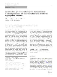 Decomposition processes and structural transformations of cerium ...