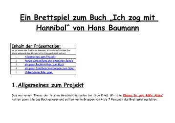 Ein Brettspiel zum Buch â€žIch zog mit Hannibalâ€œ von Hans Baumann