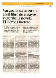 Vargas Llosa lanza en abril libro de ensayos La Tercera, 16 de ...