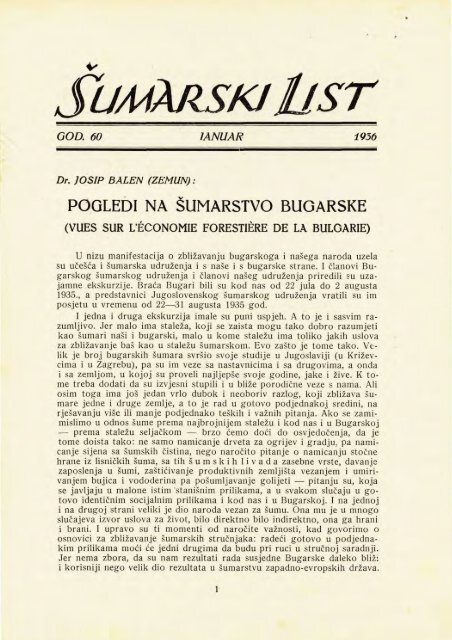 Å UMARSKI LIST 1/1936