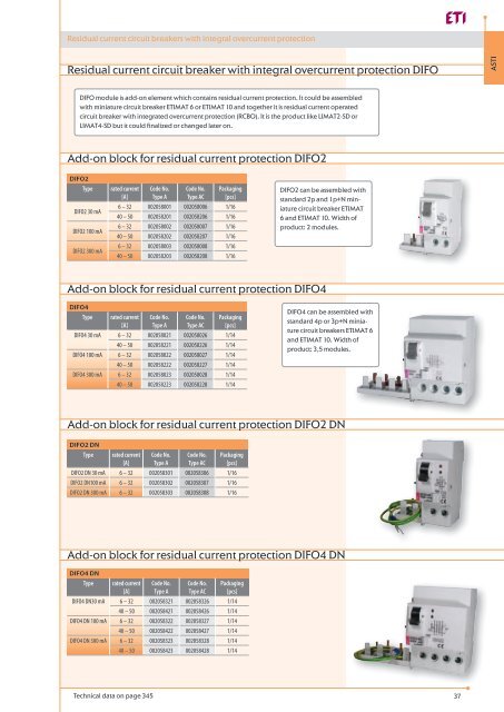 Residual current circuit breaker with integral overcurrent ... - ETI