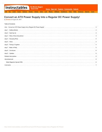 Instructables.com - Convert an ATX Power Supply Into a Regular DC ...