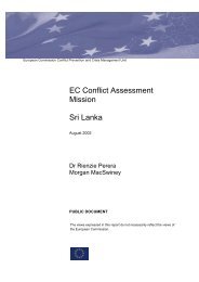 EC Conflict Assessment Mission Sri Lanka