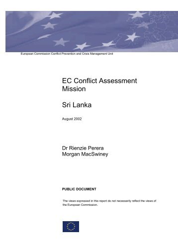 EC Conflict Assessment Mission Sri Lanka
