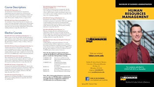 Human Resources Management Uw Milwaukee