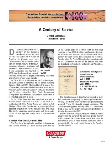 A Century of Service - Canadian Dental Association