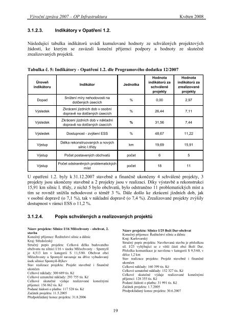 VÃ½roÄnÃ­ zprÃ¡va OPI za rok 2007 - StÃ¡tnÃ­ fond Å¾ivotnÃ­ho prostÅedÃ­