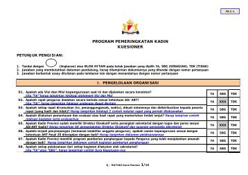 PROGRAM PEMERINGKATAN KADIN KUESIONER - Kadin Indonesia