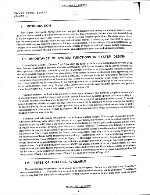 Analysis Techniques For Man-Machine Systems Design