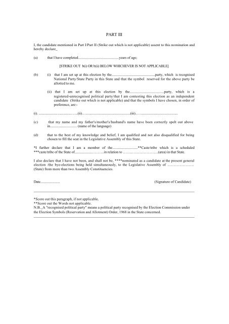 FORM 2B (See rule 4) NOMINATION PAPER Election to the ...