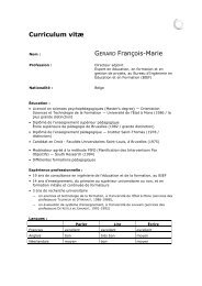 Curriculum vitÃ¦ GERARD FranÃ§ois-Marie - BIEF